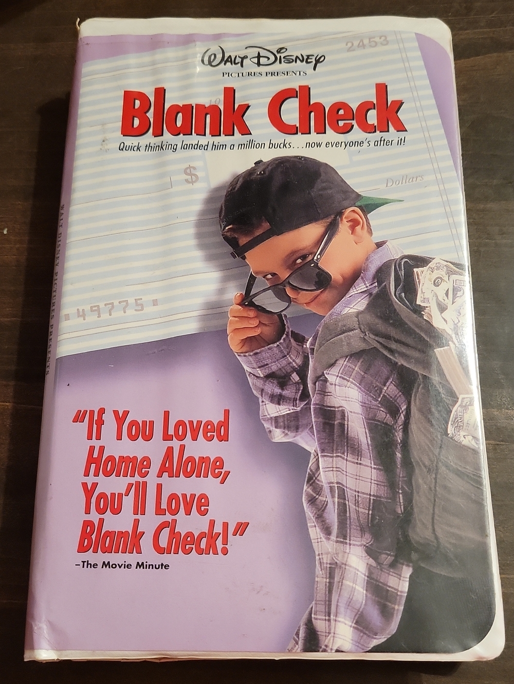 Disney Blank Check VHS in Purple and Red Accents